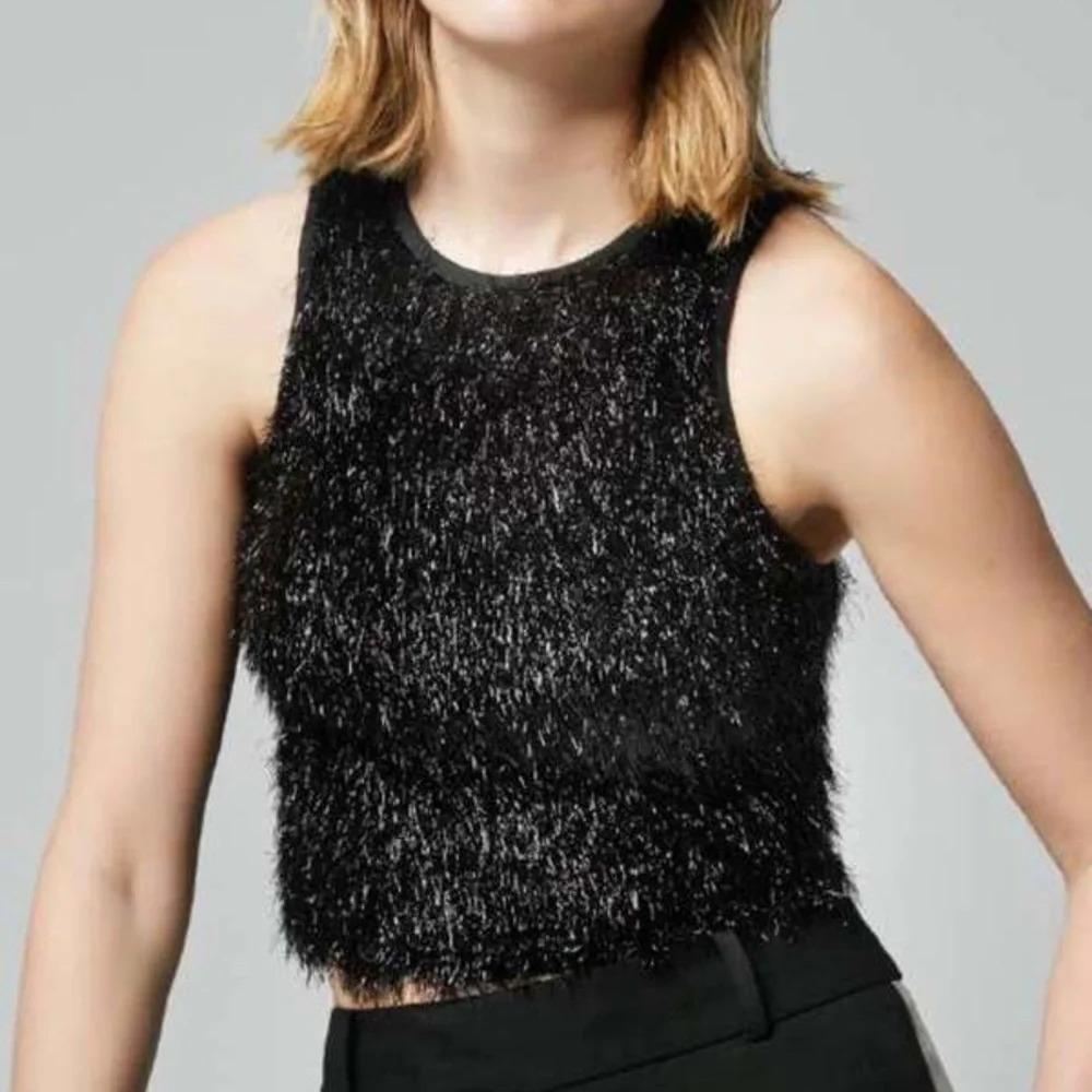 Smythe Tinsel Tank in Black Size Extra Small NWOT